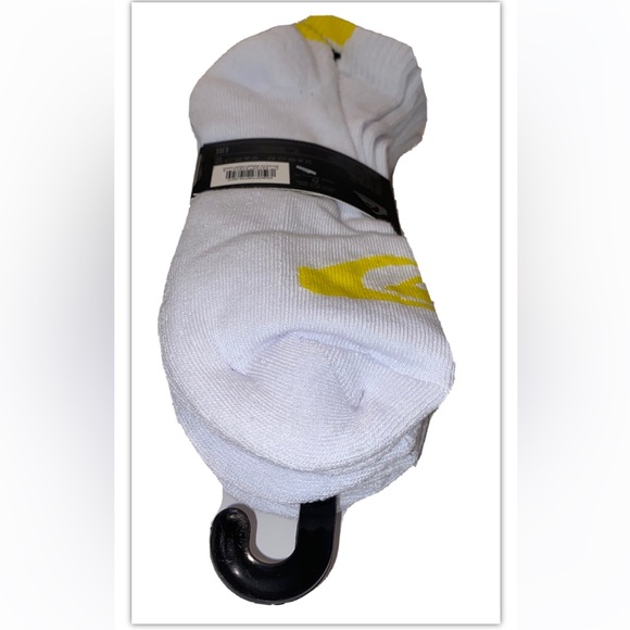 Quicksilver Quarter Socks 5 Pair Men 6-12 White w Multicolor Toe Heel Logo Surf - Picture 11 of 11